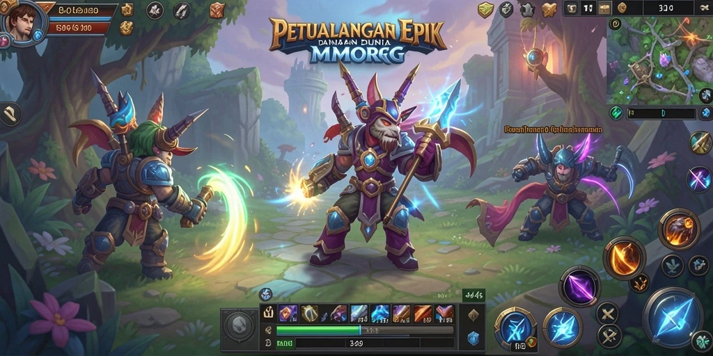 Screenshot utama dari gameplay MMORPG yang menampilkan momen seru di 3446.