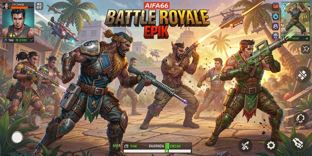 Gameplay mendebarkan AIFA66 dalam pertempuran Battle Royale.