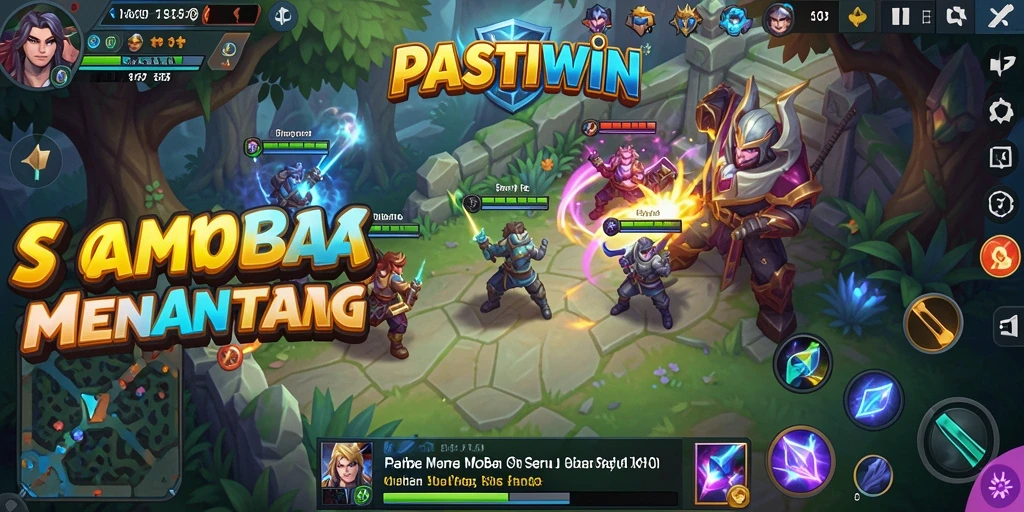 Tampilan aksi seru dalam gameplay PASTIWIN MOBA.