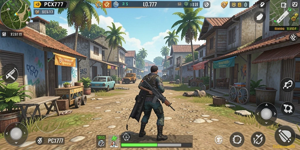 Tangkapan layar gameplay PCX777 yang menunjukkan interaksi dalam dunia simulasi.