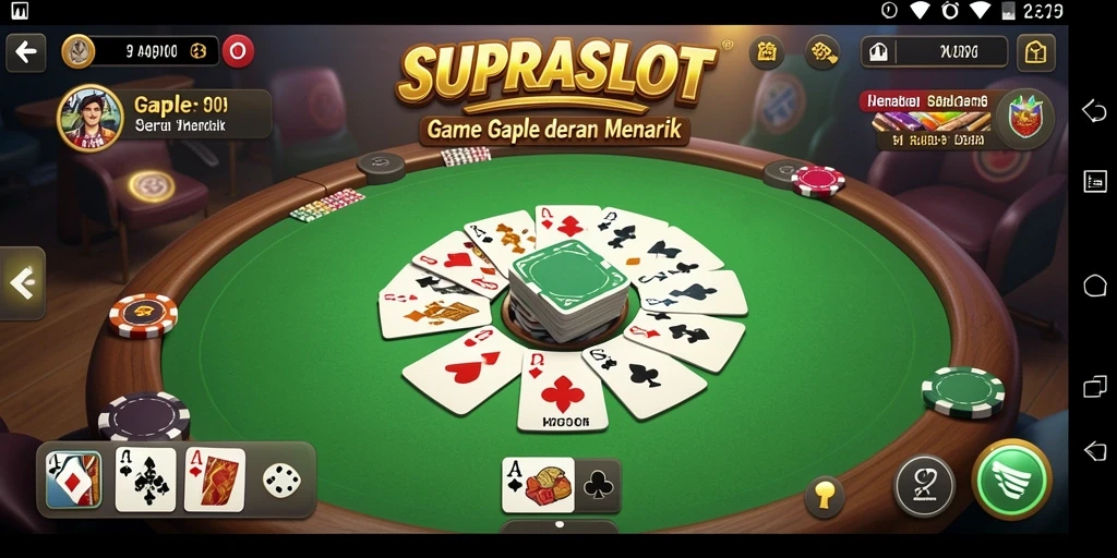 Tampilan gameplay Gaple yang menegangkan dan seru.